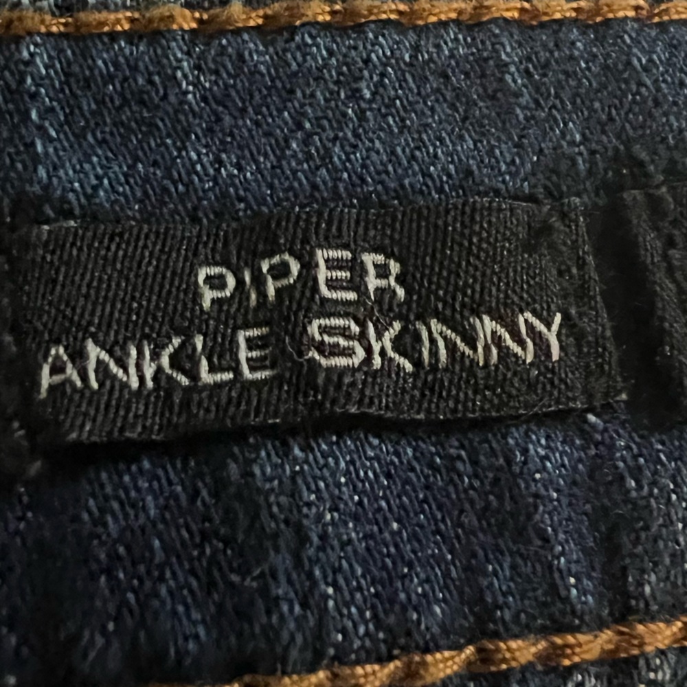 NWT - STS Blue Dark Wash Ankle Jeans with Metallic Paint Hem - Picture 3 of 7